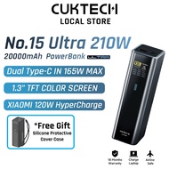 CUKTECH 15 Ultra Power Bank 20000mAh 210W MAX Support Xiaomi 120W iPhone 30W Samsung 45W Laptop PD 1