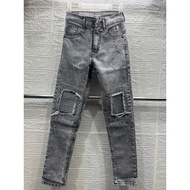 Men's Long Jeans Denim Steel Texx Ripped Model Byker Patch, KNZBYKER