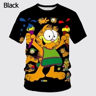 Summer Trend New Men's 3D Printing Garfield T-shirt Men and Women Casual Round Neck Short-sleeved Tee Size XS-6XL
