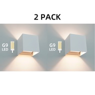 โมเดิร์น LED Wall Sconces โคมไฟกันน้ำ IP65อลูมิเนียม LED โคมไฟติดผนังขึ้นและลงกลางแจ้งในร่มสแควร์220