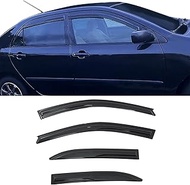 IKON MOTORSPORTS Tape On External Window Visor, Compatible with 2003-2008 Toyota Corolla 9th Gen, Ac