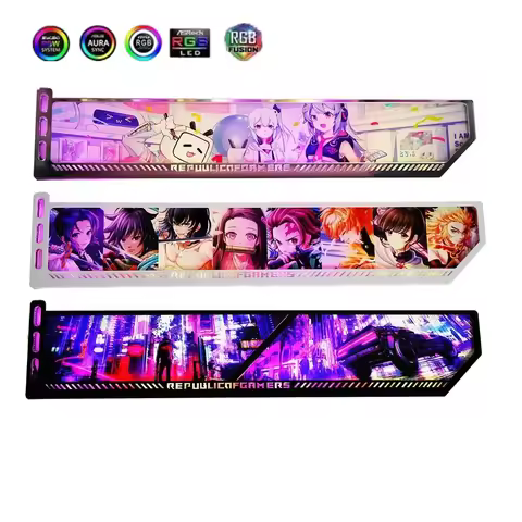 MOD RGB GPU Bracket 3090 4090 Animation Graphic Card Holder, DIY Gamer Cabinet Decorative Colorful V