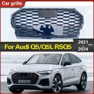 Car Front Bumper Grill Center Grille for Audi Q5 Q5L 2021-2024 for RSQ5 Gloss black Grill Replacemen