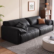 baxter Elephant Ear Genuine Leather Sofa for Living Room, Straight-Line Design for Small Spaces, Ita