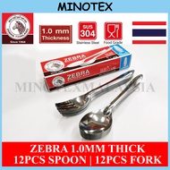 Zebra Thailand Stainless Steel Fork and Spoon/Sudu Garpu Zebra Stainless Steel