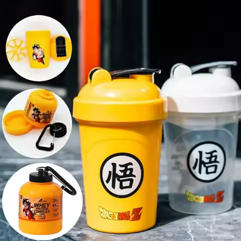 Dragon Ball Sports Fitness Drinking Cup Bottle Anime Portable Whey Protein Powder Box Milkshake Mixi