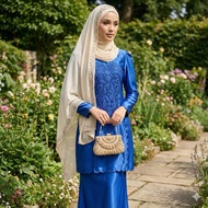 baju kurung moden royal blue