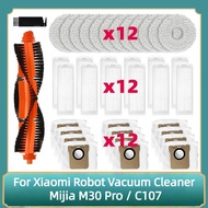 For Xiaomi Mijia M30 Pro / C107 Robot Vacuum Cleaner Accessories Of Main Brush Side Brush Mop Cloth 
