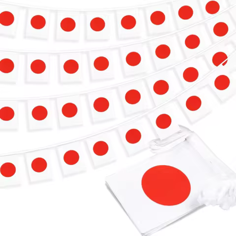 Japan Flag 20pcs/lot Japan Bunting Flags 14x21cm Pennant Japan String Banner Buntings Festival Party