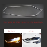 Pair For Audi A6L C7 PA C7.5 2016-2018 LED DRL Car Headlight Light Guide Plate Daytime Running Light
