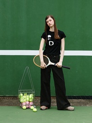 Polka dot baggy pants กางเกงยีนส์ผ้าลายจุด สินค้าพร้อมส่ง