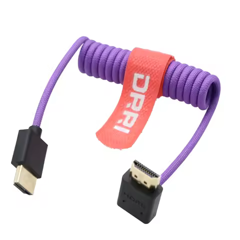 8K HDMI to HDMI 2.1 Braided Coiled Cable for Sony A7sIII A7IV A9 FS5 FS7 FX3 FX9 FS5K Portkeys BM5, 