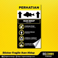 Sticker Fragile Ikan Hidup (12pcs)/Sticker post Ikan Hidup
