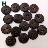 [Homyl] 50x Flowers Children's Buttons Wooden Buttons