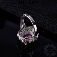 HILARY JEWELRY Women Crystal For Perempuan Diamond Adjustable Cincin Square Korean Sterling Ring Silver Perak Luxury 925 Original Accessories 純銀戒指 Pink R629