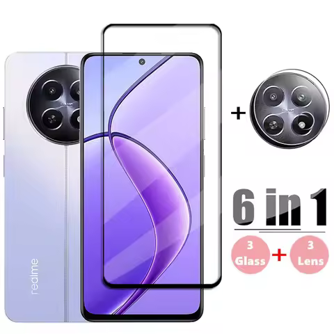 6in1 Glass For Realme 12 5G Tempered Glass Realme 12 Screen Protector HD Protective Phone Camera Len