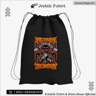 Black Drawstring Bag with Free Fighting Athlete Lovers Motif By Jeshile T-Shirt