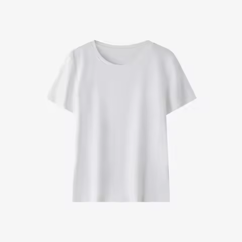 Women Crew Neck Supima Cotton Cool Feeling Double Mercerized Slim Fit Basic Short Sleeve T Shirt