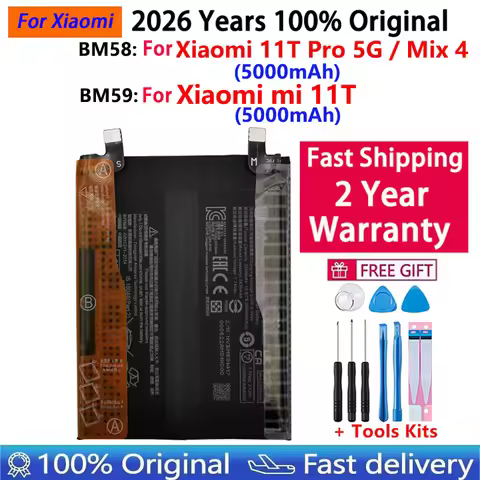 2026 Years 100% Original Battery BM59 For Xiaomi 11T Mi 11T, BM58 For Xiaomi Mi 11T Pro Mi Mix 4 Mix