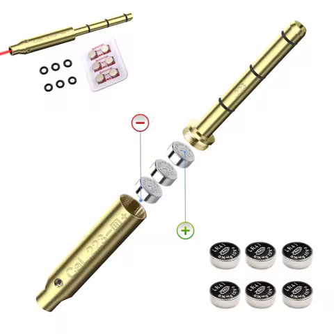 Laser Bore Sight .177/22LR/.223Rem/9mm/.38spl Cal Red Laser Boresighter