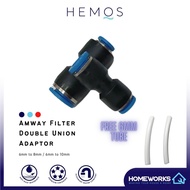 AMWAY FILTER DOUBLE UNION FITTING ADAPTOR WITH FREE 6MM TUBE