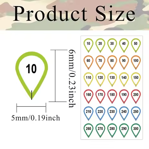 "10 Sheets Turret Adjustment Dope Stickers for Rifle Scopes, Precise Distance Indicator Labels