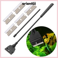 ORIENTLIIY Fish Tank Algae Scraper Anti Scratch Window Cleaning Algae Scraper Stainless Steel