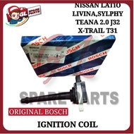 IGNITION COIL ORIGINAL BOSCH NISSAN GRAND LIVINA LATIO SYLPHY TEANA 2.0 J32 X-TRAIL T31 SPARK PLUG C