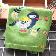Girls Sweater Knitwear Cardigan Children Baby Sweater Baby Cute Bird Flower Embroidered Knitwear