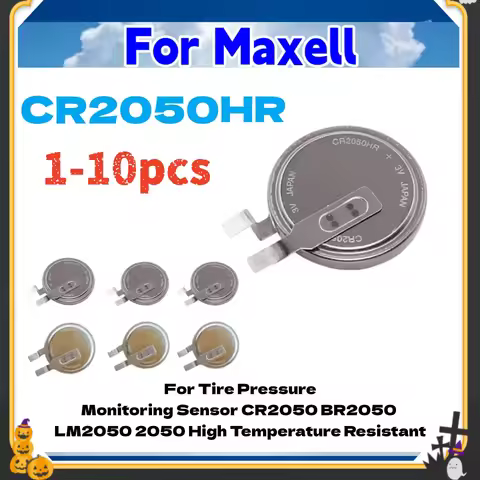 1-10pcs For MAXELL CR2050HR 3V Button Lithium Battery CR2050 2050HR High Temperature Vehicle Tire Pr