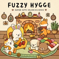 Coloring book for children, Fuzzy Hygge, 40 original illustrations. Fun painting exercise, Help with