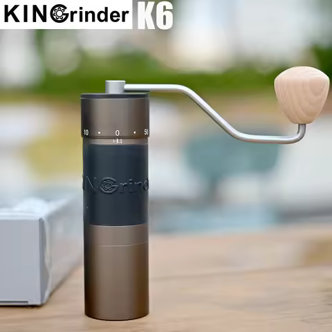 Kingrinder K6 manual coffee grinder portable mill 420stainless steel 48mm stainless steel Titanium p