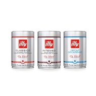 illy Whole Bean Classico Coffee – Intenso Dark Roast/Classico/Decaffeinated Medium (250g)