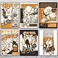 Popular Game S-Sonic the Hedgehog Poster HD Wall Art for Living Room Bedroom No Fade Modern Home Dec