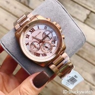 MICHAEL KORS MK手錶 三眼計時日曆防水石英錶 時尚玫瑰金女錶 中性情侶手錶MK6367