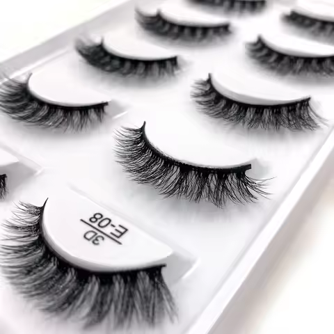 5 Pairs Multipack 3D Mink Lashes False Eyelashes Handmade Wispy Fluffy Long Lashes Natural Eye Makeu