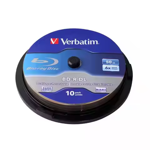Verbatim BD-R DL 50GB 6X Speed Recordable Blue Ray Disc BDR Blank Bluray Disks 10Pieces
