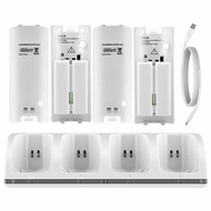 Brand new 2800mAh battery 4/2 charger dock GamePad battery chargers rechargeable batteries for Ninte