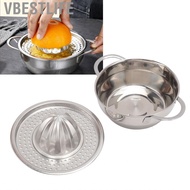 VBESTLIFE Stainless Steel Manual Juicer - Hand Squeezer with Bowl and Strainer for Citrus Fruits Eff