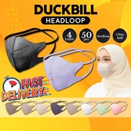 READY STOCK 6D DUCKBILL MASK 50PCS HEADLOOP DISPOSABLE NON-MEDICAL 4LAYER MASK FACE MASK 3D 6D MASK DUCKBILL