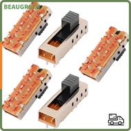 BEAUGREEN 5pcs Toggle Switch, 5mm Toggle 4 Position Micro Slide Switch, SS-24E01 Vertical 10P 2P4T M