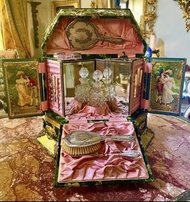 西洋古董梳鏡香水套裝音樂盒飾物盒