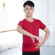 Áo Tập Khiêu Vũ Chuyên Nghiệp Tay Ngắn Cho Trẻ Em Nam Red Dance Shoe Modern Ballet Dance Uniform Top