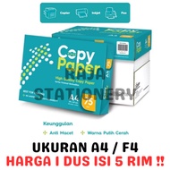 A4 F4 HVS PAPER COPY PAPER A4 75GR F4 FOLIO PHOTOCOPY QUALITY PHOTOCOPY PAPER PAPER PAPERONE BOX [5P