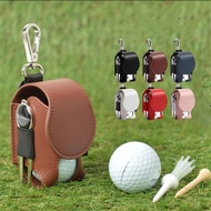 Japanese Korean Golf Mini Double Ball Bag PU Golf Bag Golf Small Waist Bag Small Ball Bag Accessory Bag