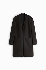 ZARAˉ จุมพิตส์เสื้อโค้ทตัวยาวสำหรับผู้ชายหนังนิ่มเทียมใหม่เสื้อโค้ทตัวยาวเสื้อฝน3548701 3548/701ของแ