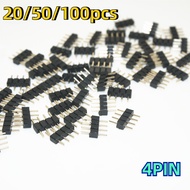 20/50/100pcs 4pin connector for 5050 3528 RGB led strip light Connector 10mm width 4 Pin Plug Male t