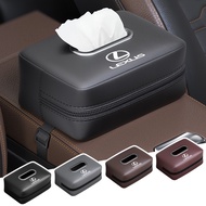 1pcs Premium Napa Leather Car Logo Napkin Case Car Seat Headrest Tissue Box for Lexus RX300 RX450 IS