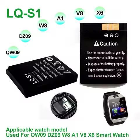 380mAh LQ-S1 3.7V GTF Smart Watch Battery GTF Durable lithium Rechargeable Battery For Smart Watch Q