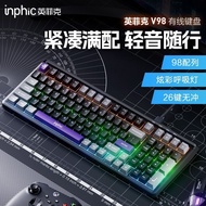 Infec V98 Mecha Style Wired Keyboard 98-Key Boys Silent Home Laptop Computer Game Office